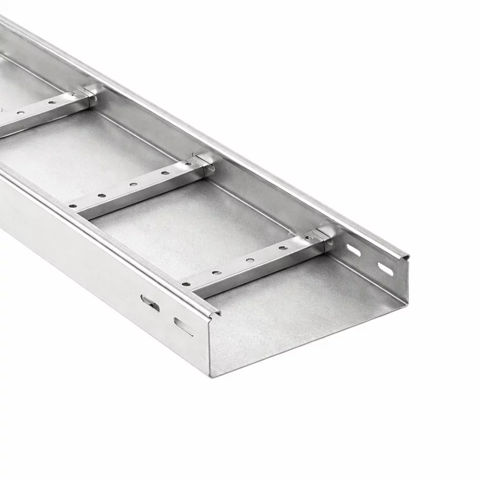 Лоток неперфорированный 300x80x3000 лонжерон 1.5 мм цинк-ламель фото